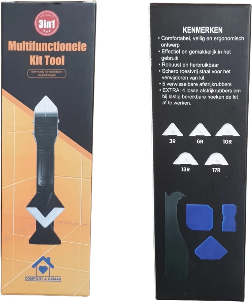 Eenvoudig Kit Verwijderen En Aanbrengen - Siliconenkit Verwijderaar Schraper - Kitpistool Hulpstuk - 3 In 1 Tool - Gratis 5 + 4 Afstrijkrubbers + Tijdelijk Gratis Kitmondjes! 7 Eenvoudig Kit Verwijderen En Aanbrengen - Siliconenkit Verwijderaar Schraper - Kitpistool Hulpstuk - 3 In 1 Tool - Gratis 5 + 4 Afstrijkrubbers + Tijdelijk Gratis Kitmondjes! - Afbeelding 5