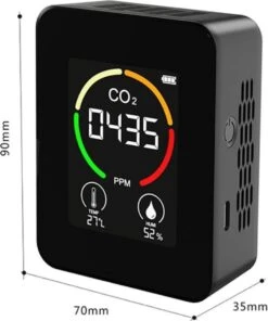 Merkloos Noiller Co2 Meter 3 In 1 - Hygrometer - Hygrometer Binnen - Luchtvochtigheidsmeter - Co2 Meter Binnen - Zwart -Makita Winkel 1003x1200 8