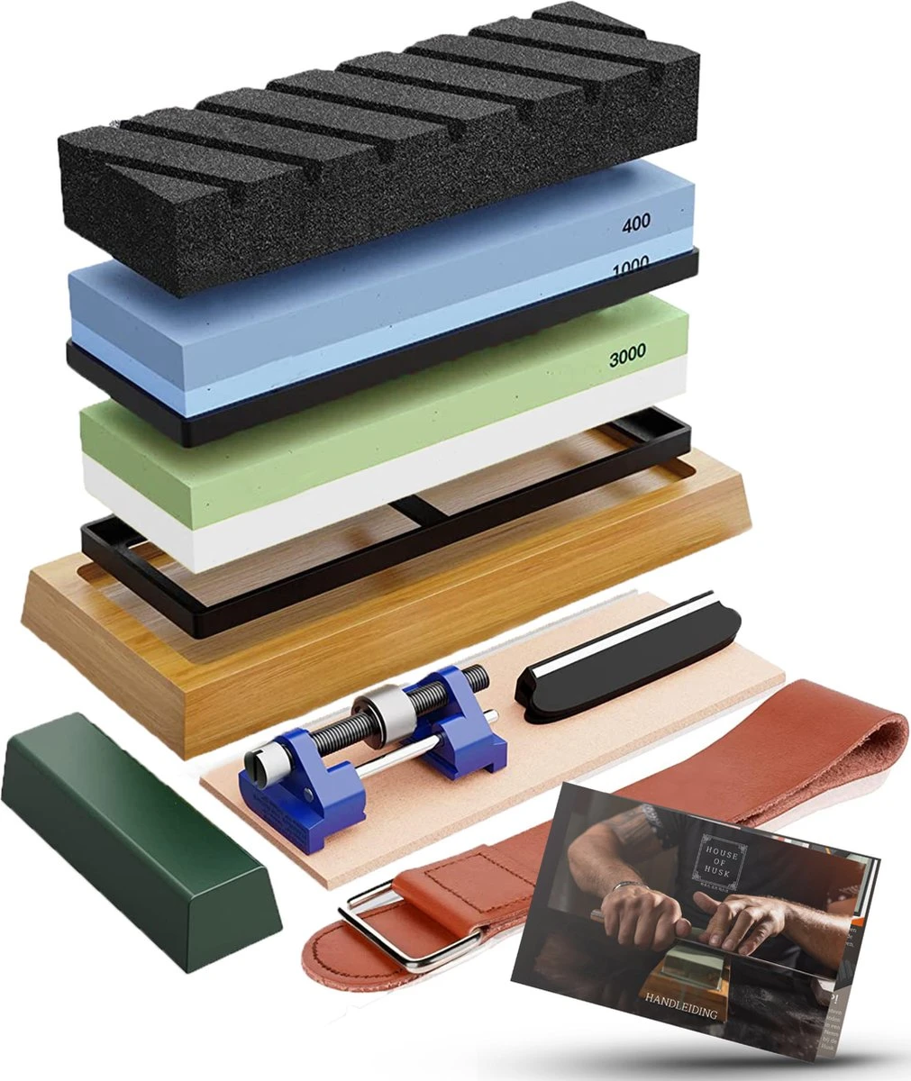 House Of Husk Dubbelzijdige Messenslijpers Met Vlaksteen En Instructies - Slijpsteen Voor Messen En Gereedschappen - Wetsteen Slijpsteen Set 80 400 1000 En 3000 8000 - Edelkorund 3 House Of Husk Dubbelzijdige Messenslijpers Met Vlaksteen En Instructies - Slijpsteen Voor Messen En Gereedschappen - Wetsteen Slijpsteen Set 80 400 1000 En 3000 8000 - Edelkorund