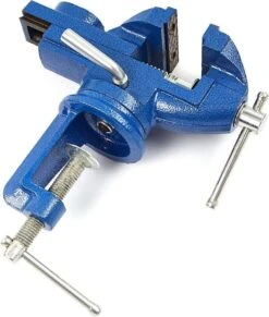 60 Mm. Bankschroef Met Tafelklem - Draaibaar