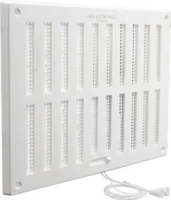 Air Control Schuifrooster Afsluitbaar Met Vliegengaas 250x200mm, Kunststof Wit (10"x8" M / 02)