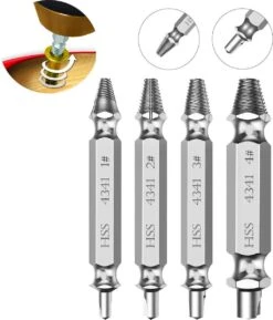 Schroefverwijderaar - Schroef Verwijder Set - Uitboorset 4-delig - HSS 4341 Set - Borenset Bitset