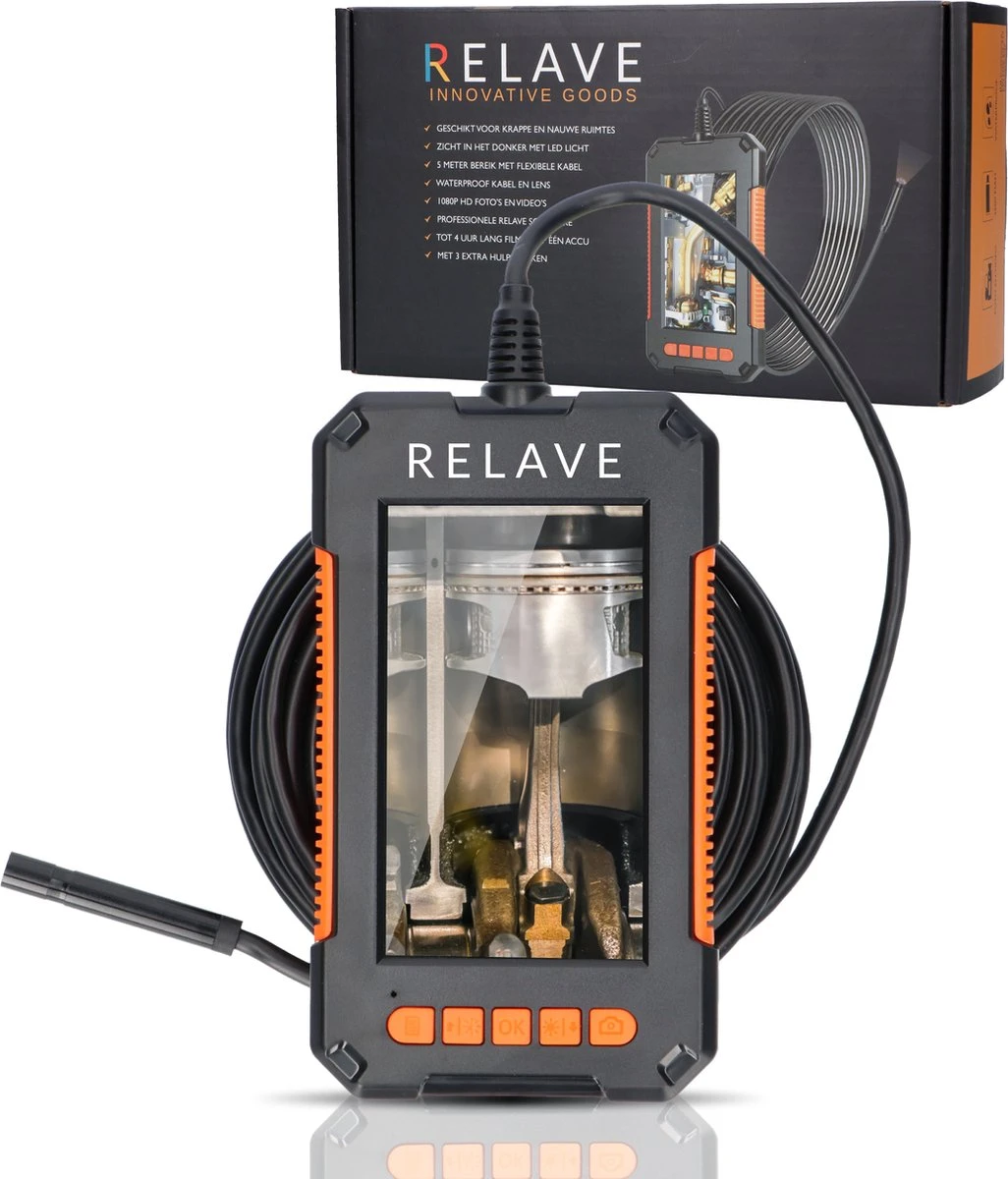 Relave Inspectiecamera Met Scherm 5M - Endoscoop - 1080P HD - 4.3 Inch LCD Scherm - IP67 Waterdicht - LED Verlichting - Inspectie Camera 3 Relave Inspectiecamera Met Scherm 5M - Endoscoop - 1080P HD - 4.3 Inch LCD Scherm - IP67 Waterdicht - LED Verlichting - Inspectie Camera
