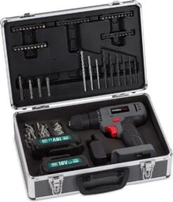Powerplus POWESET1 - Accu Boormachine - 18V - Incl. 2 X 1,3Ah Accu En Lader - 153-delige Alu Gereedschapskoffer - Voor Hout, Steen En Metaal -Makita Winkel 1034x1200 1