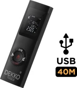 Dekko Tools Professionele Laser Afstandsmeter - 40 Meter Bereik - USB Oplader