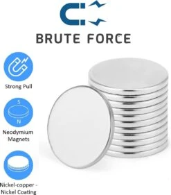 Brute Force Sterke Schijfmagneten - Ronde Magneten Whiteboard – N35 20mm X 2mm - 5 Stuks -Makita Winkel 1053x1200 1