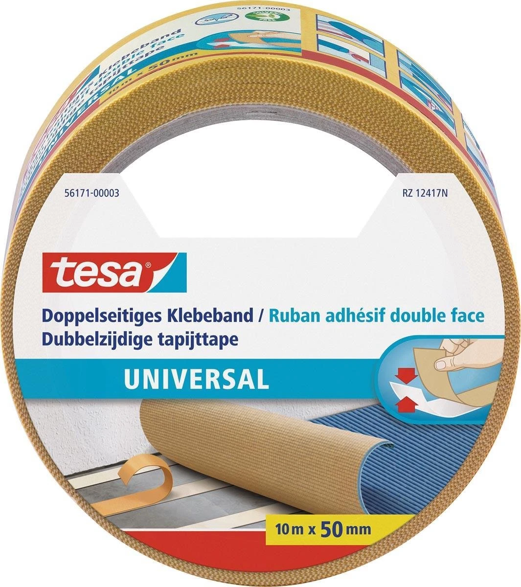 Tesa Universal Dubbelzijdige Tapijttape - 10 M X 50 Mm. 6 Tesa Universal Dubbelzijdige Tapijttape - 10 M X 50 Mm. - Afbeelding 4