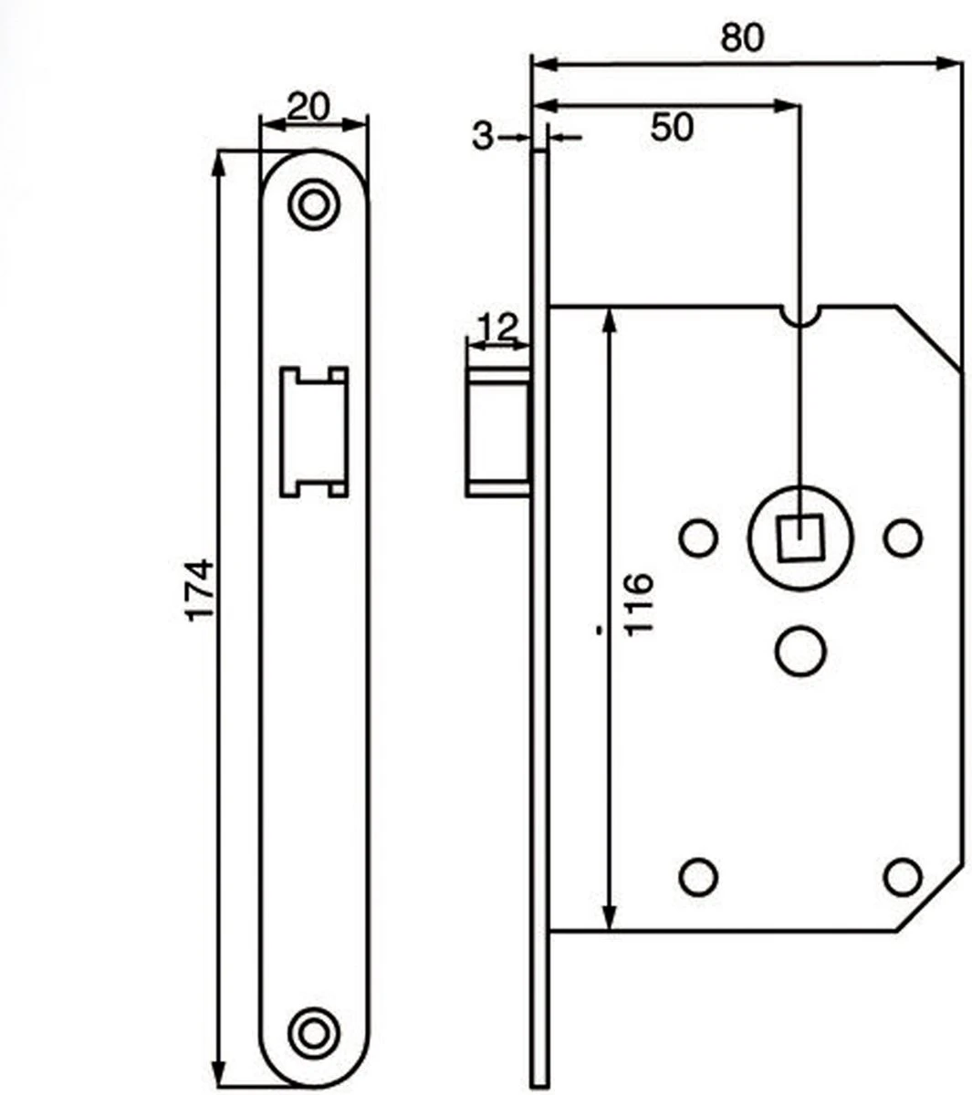 Eliot Blind Incl. Loopslot - Deurklink Set - Insteekslot - Mat Zwart - Rechthoekig Model - Complete Set 4 Eliot Blind Incl. Loopslot - Deurklink Set - Insteekslot - Mat Zwart - Rechthoekig Model - Complete Set - Afbeelding 2