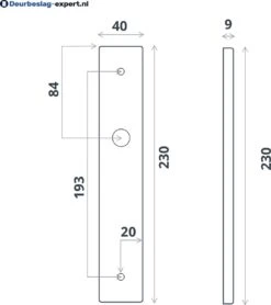 Impresso Redhill Deurklink Zwart – Deurbeslag - Binnendeur – Deurkruk Met Schild – Blind – Langwerpig Deurschild – 230 X 40 X 9 Mm -Makita Winkel 1068x1200 9
