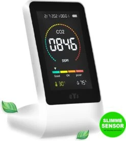 EYSLife® CO2 Meter PRO - Hygrometer Voor Binnen En Buiten – CO2 Melder Met Thermometer & Luchtvochtigheidsmeter – Complete Luchtkwaliteitsmeter