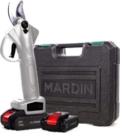Mardin Elektrische Snoeischaar - Accu Snoeischaar – Elektrische Heggenschaar – Snoeischaar - Inclusief Koffer - Extra Accu - Grijs