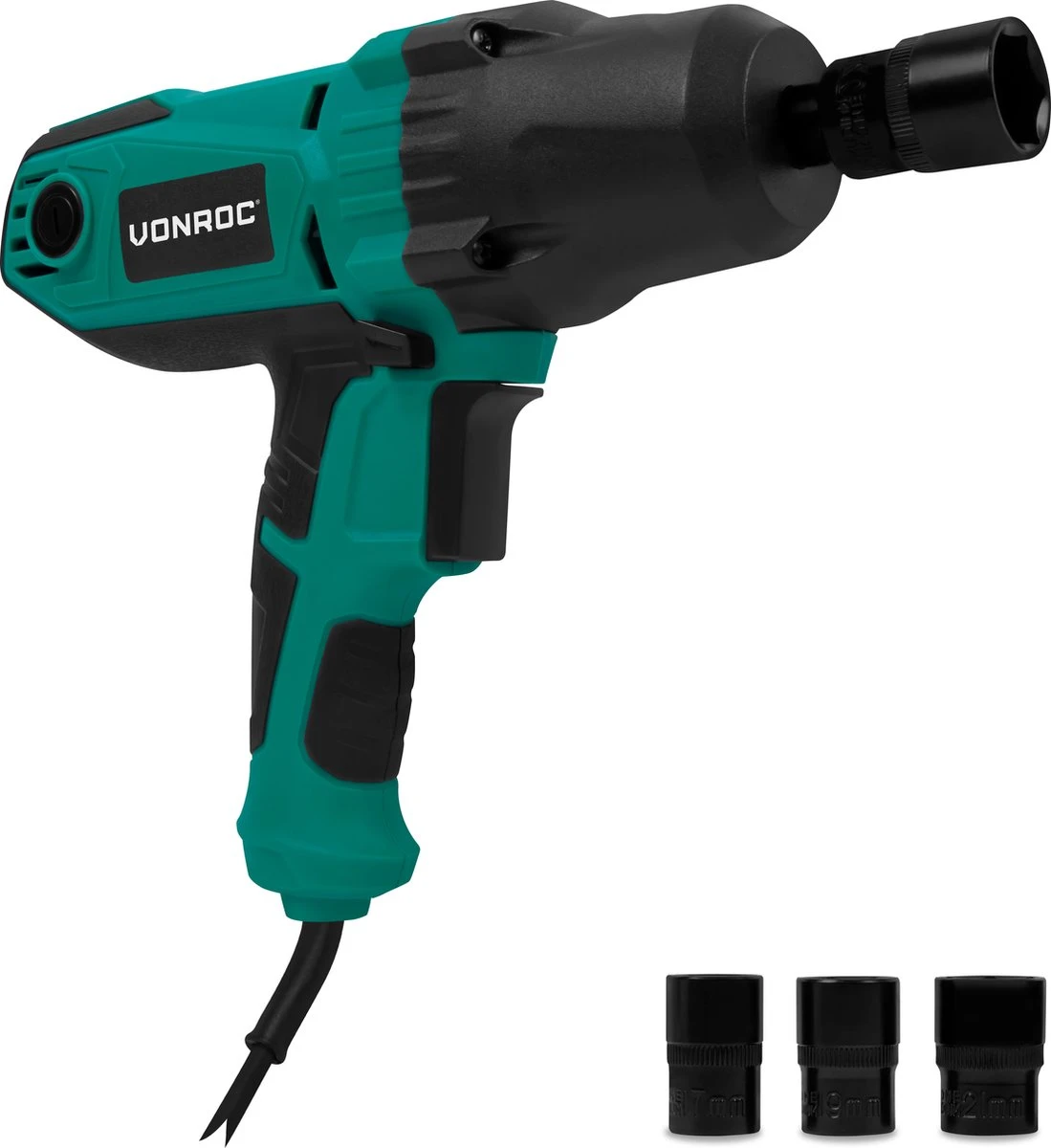 VONROC Slagmoersleutel 450W - 350Nm - 1/2” Opname - Incl. 4 Moerdoppen - 3m Kabel - Soft Grip – Geschikt Voor Banden Verwisselen 3 VONROC Slagmoersleutel 450W - 350Nm - 1/2” Opname - Incl. 4 Moerdoppen - 3m Kabel - Soft Grip – Geschikt Voor Banden Verwisselen