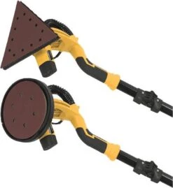 Powerplus POWX0477 Telescopische Wandschuurmachine - 710W - Ø225mm - Incl. 2 Schuurkoppen (rond En Driehoek), 6x Schuurpapier En Stofzak - Voor Plafond En Muur -Makita Winkel 1102x1200