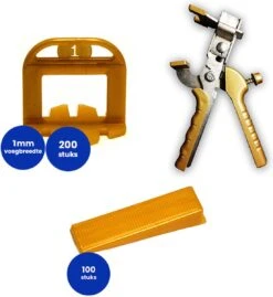 Pro-gold Levelling System - Starterskit 1 Mm: Pro-gold Tang, 200 Tegelclips 1 Mm En 100 Wiggen