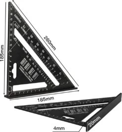 Detepo Winkelhaak - Timmerman Meet Driehoek - Blokhaak Gemaakt Van Metaal - Speed Square - 5 In 1 Gradendriehoek - Zwart -Makita Winkel 1116x1200 4