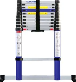 ALDORR Home - Telescoopladder 3,20 Meter - Met Stabilisatievoet En Soft Closing