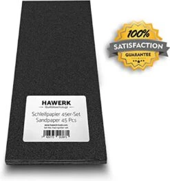 HAWERK Professionele Schuurpapier Set 80-3000 Korrel - 45 Stuks - Nat En Droog - Fijn Schuur Papier Voor Auto Hout Meubels Steen Lak Metaal Verf Epoxyhars -Makita Winkel 1128x1200