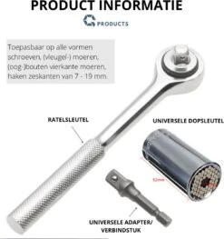3-delige Universele Dopsleutelset - Doppenset - Met Ratel - Dopsleutel - Moersleutel - Steeksleutel - Bahco - Ringsleutel - Steeksleutelset - 7 T/m 19 Mm - 1/4 3/4 Inch - Toepasbaar Op Alle Bouten, Moeren, Vlinders, Haken - Te Gebruiken Op Powertools -Makita Winkel 1129x1200 4