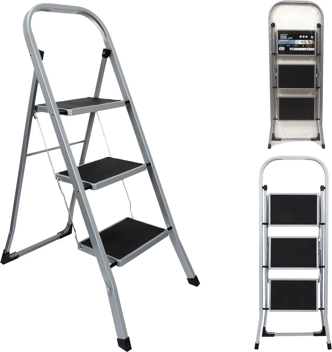 Een Goed Idee Huishoudtrap 3 Treden Inklapbaar Klustrap 3 Een Goed Idee Huishoudtrap 3 Treden Inklapbaar Klustrap