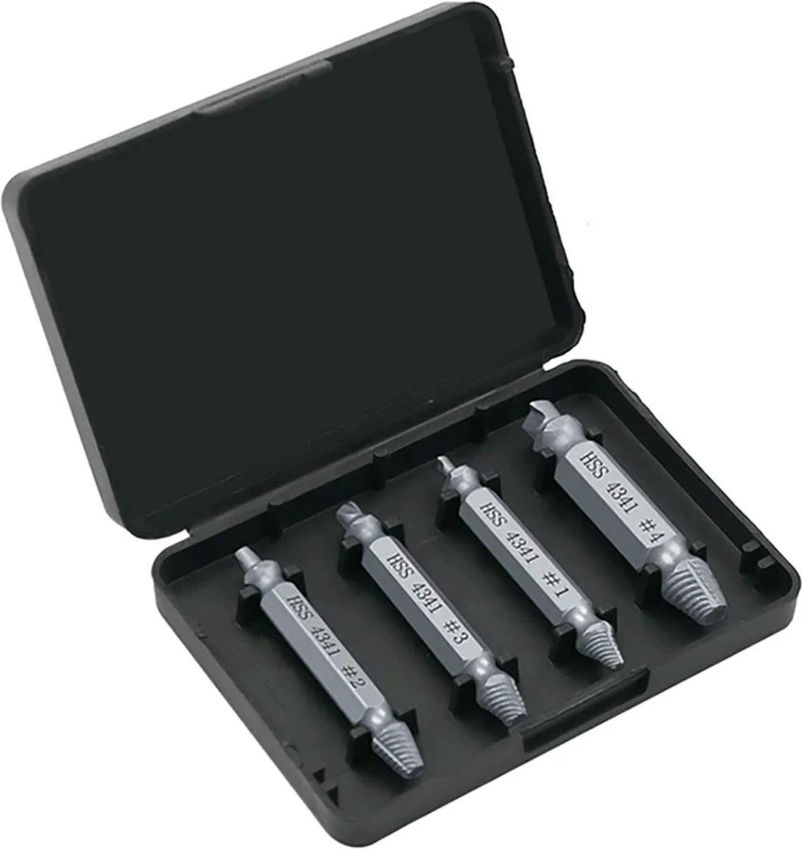 Schroefverwijderaar - Schroef Verwijder Set - Uitboorset 4-delig - HSS 4341 Set - Borenset Bitset 5 Schroefverwijderaar - Schroef Verwijder Set - Uitboorset 4-delig - HSS 4341 Set - Borenset Bitset - Afbeelding 3