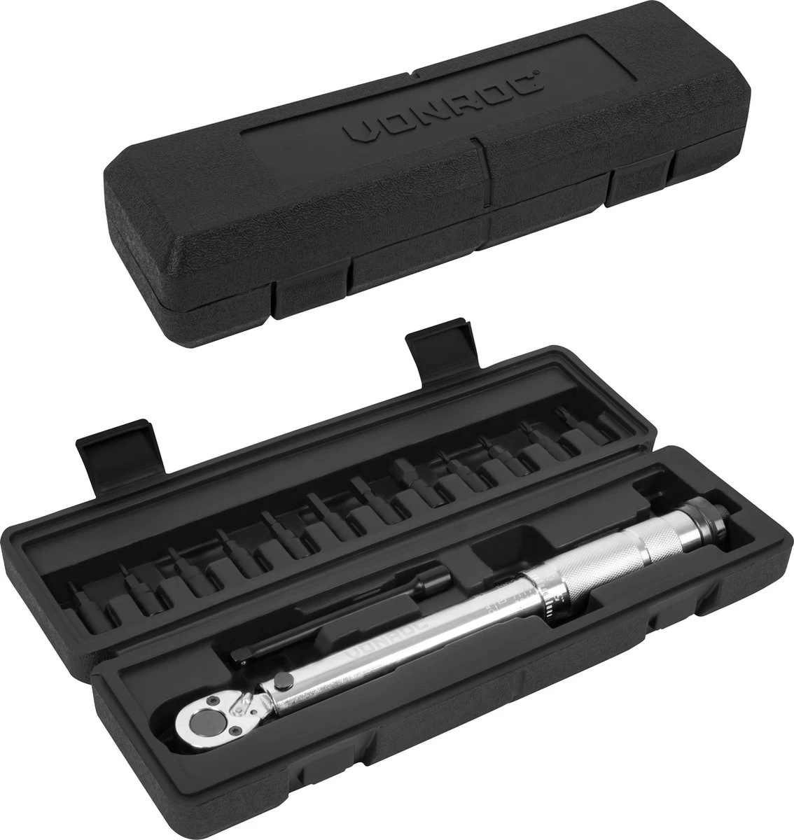 VONROC Momentsleutel ¼” - 265mm - 5-25Nm – Incl. 12-delige Bitset (8 X Inbus, 4 X Torx) En 100mm Verlengstuk - In Stevige Opbergkoffer 4 VONROC Momentsleutel ¼” - 265mm - 5-25Nm – Incl. 12-delige Bitset (8 X Inbus, 4 X Torx) En 100mm Verlengstuk - In Stevige Opbergkoffer - Afbeelding 2