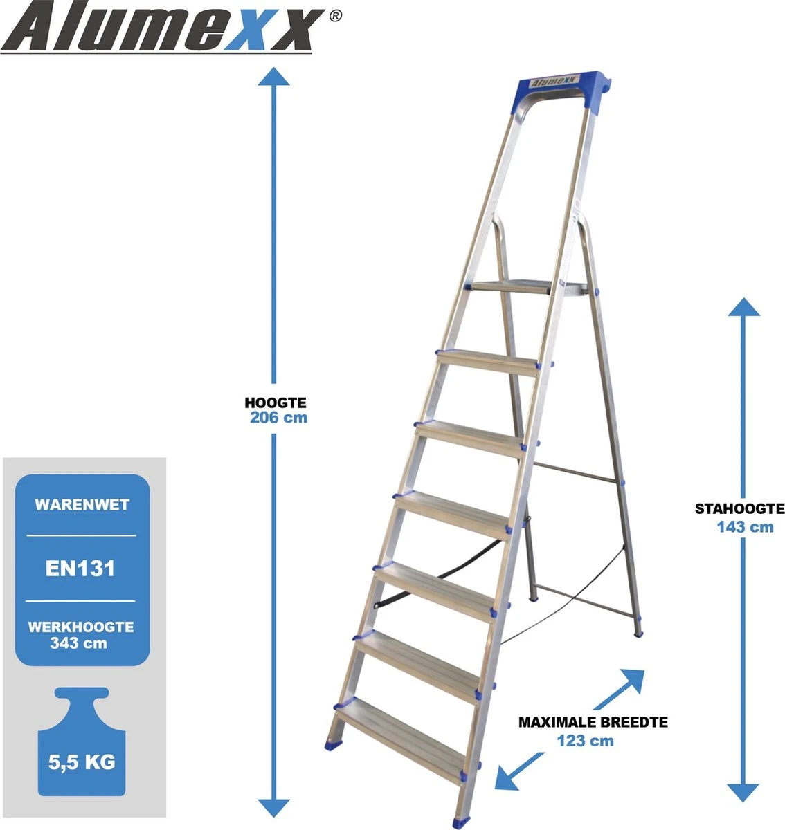 Alumexx Huishoudtrap 7 Treeds 4 Alumexx Huishoudtrap 7 Treeds - Afbeelding 2
