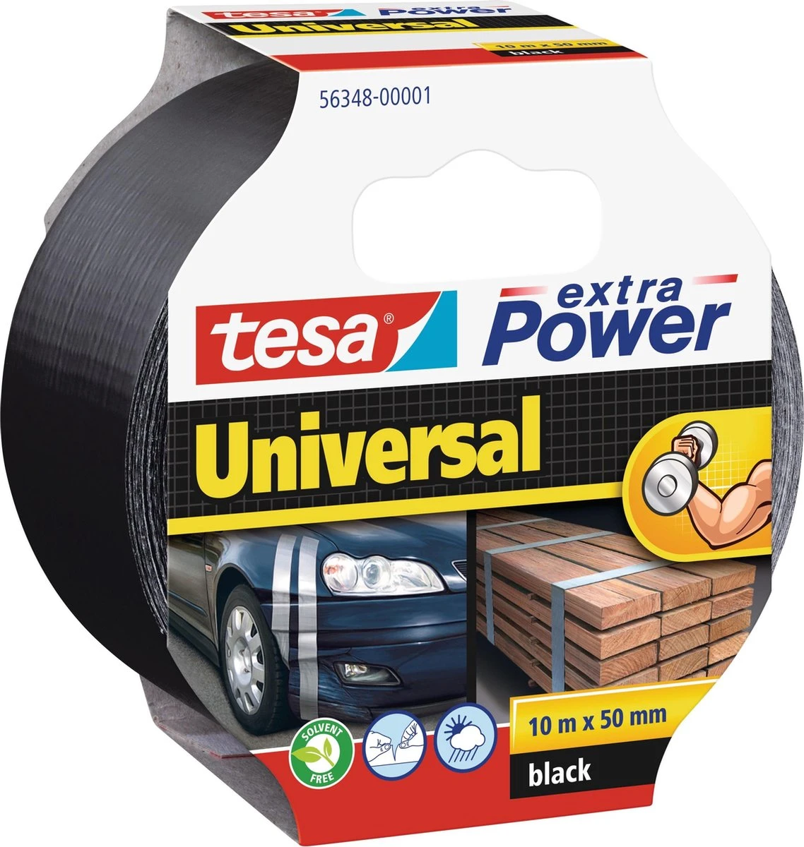 Tesa Extra Power Universal - Duct Tape - 10 M X 50 Mm - Zwart 3 Tesa Extra Power Universal - Duct Tape - 10 M X 50 Mm - Zwart