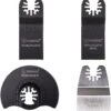 VONROC Accessoireset Voor Oscillerende Multitools – 4 Stuks; Hout, Metaal, Gipskarton & Kunststof