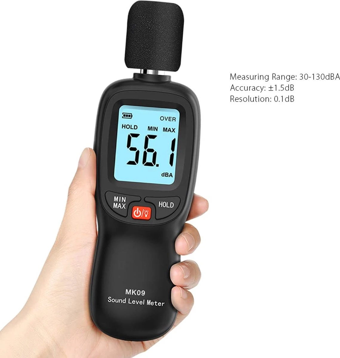 PuroTech Geluidsmeter - Digitale Decibelmeter - LCD Scherm - Geluidsoverlast - 30 DB Tot 130 DB - Professionele Geluidsmeting - Geluidsisolatie - Inclusief Batterijen 4 PuroTech Geluidsmeter - Digitale Decibelmeter - LCD Scherm - Geluidsoverlast - 30 DB Tot 130 DB - Professionele Geluidsmeting - Geluidsisolatie - Inclusief Batterijen - Afbeelding 2
