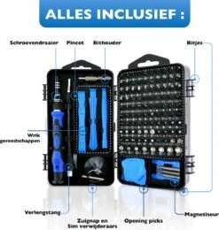 Dieux® - 125 Delige Precisie Schroevendraaierset - Blauw - Magnetisch - Schroevendraaier - Gereedschapset - Bitset - Gereedschap - Reparatie - Werkbank - Gereedschapskoffer - Opbergbox - Pasen -Makita Winkel 1141x1200 4