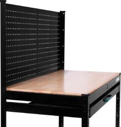 VONROC Duurzaam Rubberhout Werkbank / Werktafel - Met Stalen Gatenwand En Lade – Belastbaar Tot 130kg – Incl. 15-delige Hakenset -Makita Winkel 1143x1200 9