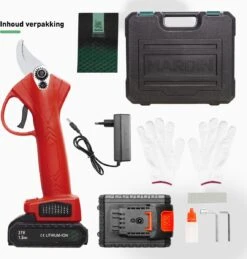 Mardin Elektrische Snoeischaar - Accu Snoeischaar – Elektrische Heggenschaar – Snoeischaar - Inclusief Koffer - Extra Accu - Rood -Makita Winkel 1144x1200 6