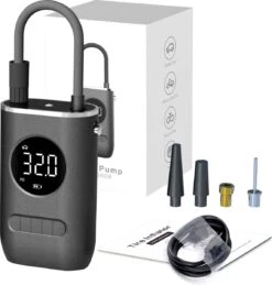 DynaBright Compressor - Luchtpomp - 4 Opzetstukken - 4000mAh - Compressor Bandenpomp - Luchtcompressor - Elektrische Fietspomp - Led Licht - Auto/Fiets/Motor/Ballen/Scooter/Luchtbed - Draagbaar