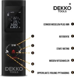Dekko Tools Professionele Laser Afstandsmeter - 40 Meter Bereik - USB Oplader 10 Dekko Tools Professionele Laser Afstandsmeter - 40 Meter Bereik - USB Oplader -Makita Winkel 1146x1200 4