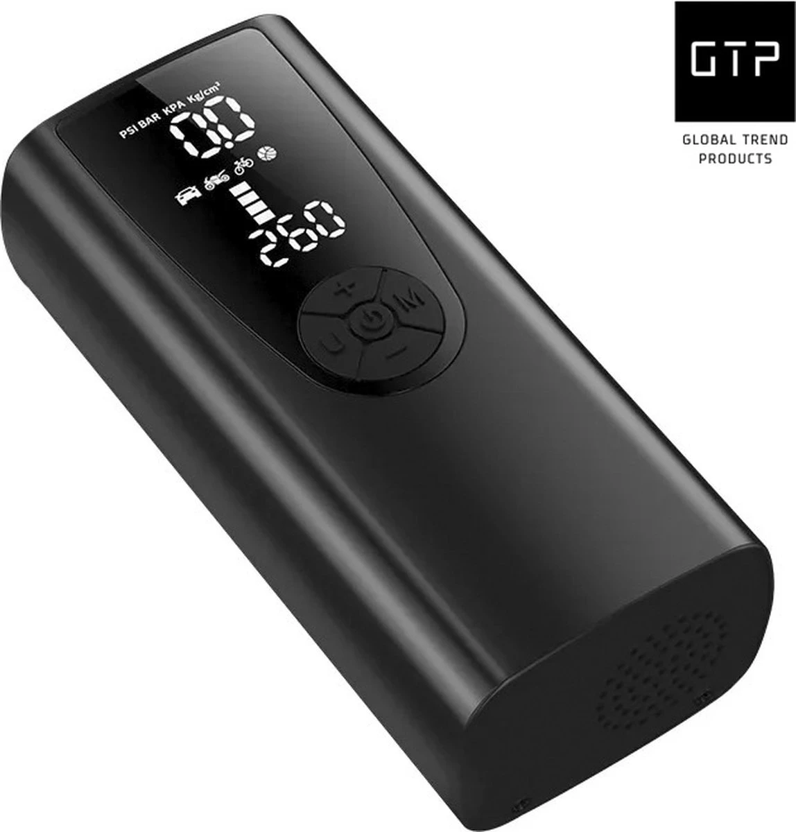 GTP Draagbare Luchtcompressor - Elektrische Bandenpomp - Luchtcompressor Oplaadbaar - Fiets Motor Auto En Ballen - Powerbank - Zaklamp 3 GTP Draagbare Luchtcompressor - Elektrische Bandenpomp - Luchtcompressor Oplaadbaar - Fiets Motor Auto En Ballen - Powerbank - Zaklamp