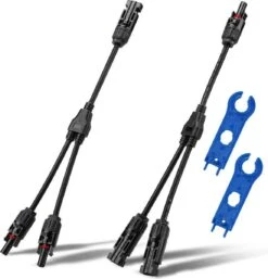 MMOBIEL 2x Zonnepaneel Connectoren Y-Branch Parallel Adapterkabel Plug And Play 30cm