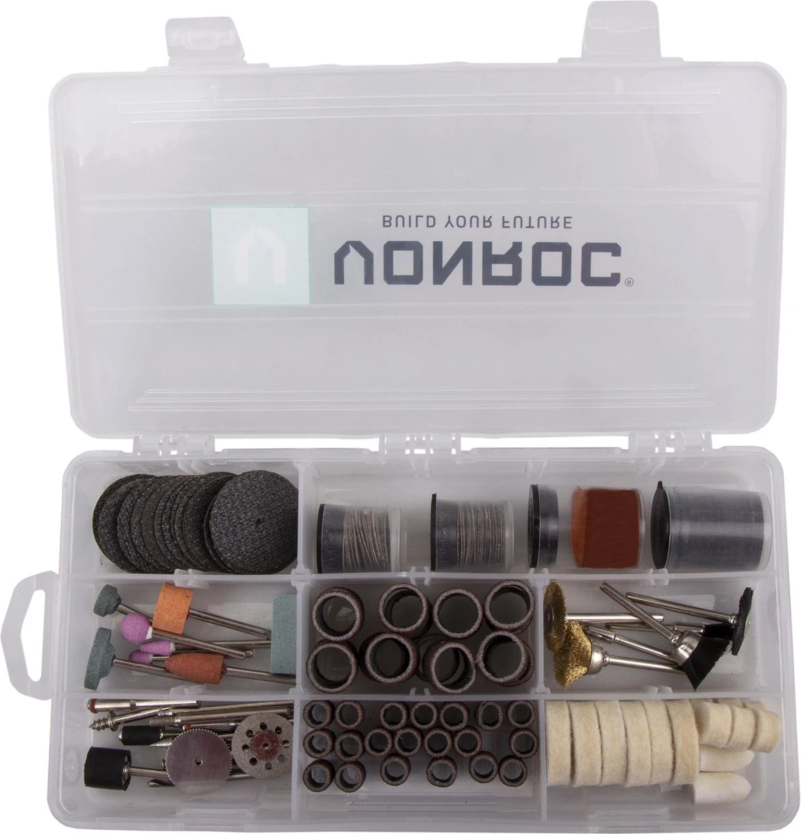 VONROC Roterende Multitool – Accessoireset – 192 Stuks – Universeel – Voor Roterende Multitools 4 VONROC Roterende Multitool – Accessoireset – 192 Stuks – Universeel – Voor Roterende Multitools - Afbeelding 2