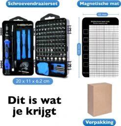 Dieux® - 125 Delige Precisie Schroevendraaierset - Blauw - Magnetisch - Schroevendraaier - Gereedschapset - Bitset - Gereedschap - Reparatie - Werkbank - Gereedschapskoffer - Opbergbox - Pasen -Makita Winkel 1153x1200 6