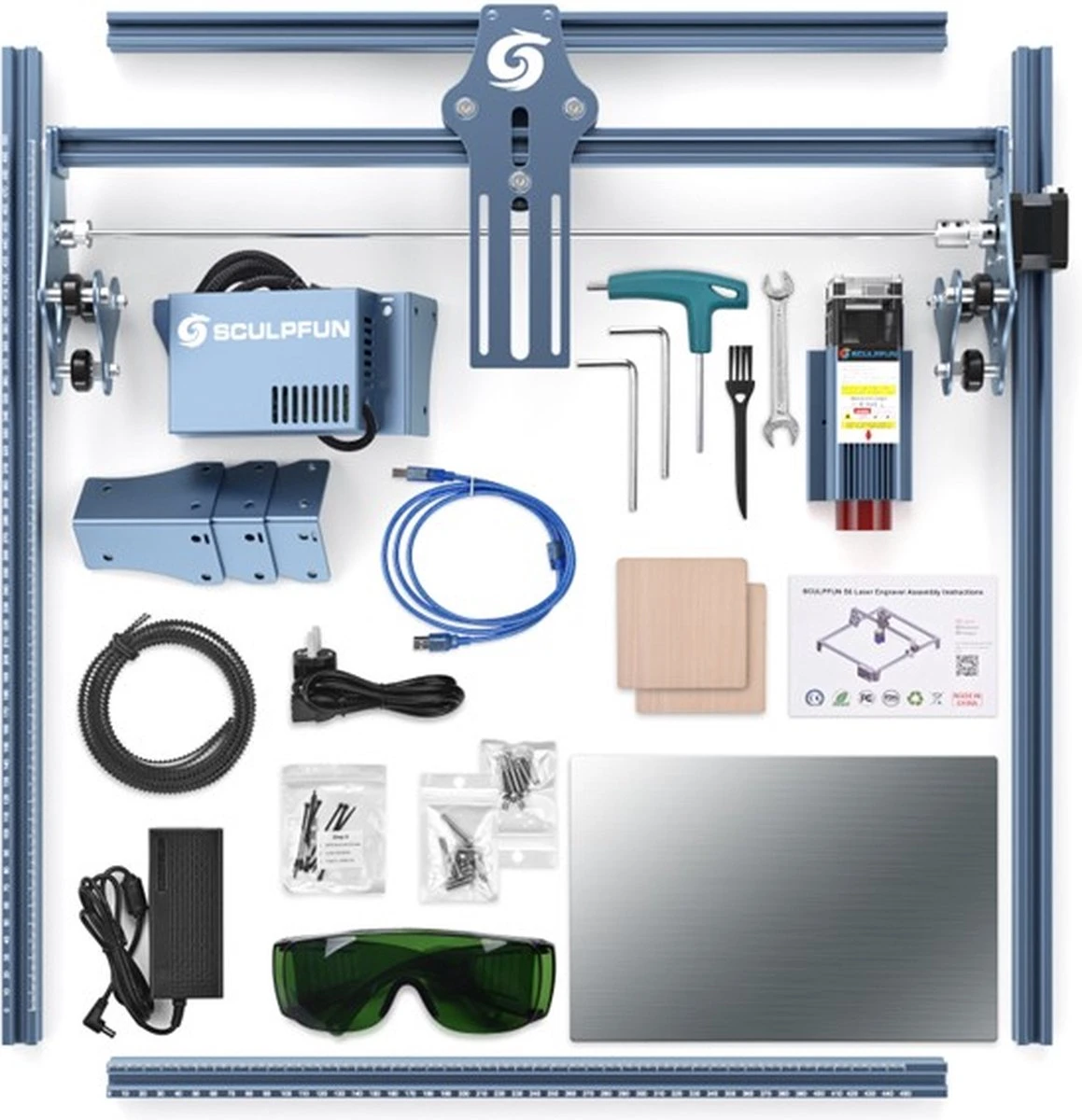 Sculpfun S9 Pro - Laser Cutter Met Ultra Dunne Laser - Laser Graveermachine - Laser Engraver - Hoge Precisie Snijmachine 5.5W 90W - Volledige Set - Snijvlak 410x420mm - 3kg 4 Sculpfun S9 Pro - Laser Cutter Met Ultra Dunne Laser - Laser Graveermachine - Laser Engraver - Hoge Precisie Snijmachine 5.5W 90W - Volledige Set - Snijvlak 410x420mm - 3kg - Afbeelding 2