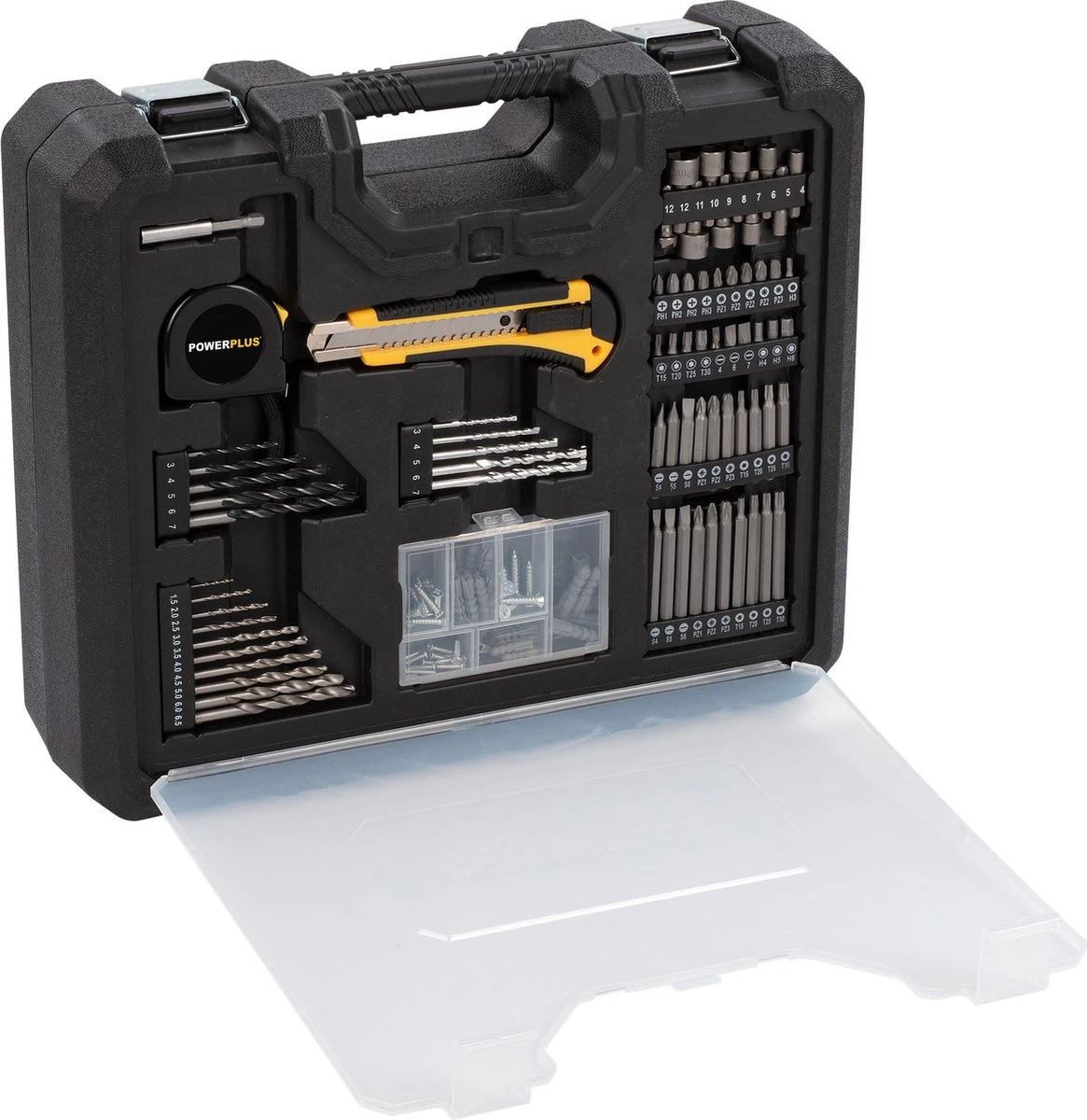 Powerplus POWX00830 Accu Boormachine - Schroefboormachine - Boormachine Accu - Accu Schroevendraaier - 20V - Incl. 2 X 20V Li-ion Accu's, Lader En 134-delige Gereedschapskoffer Met Schroefbits - Voor Hout, Steen En Metaal 5 Powerplus POWX00830 Accu Boormachine - Schroefboormachine - Boormachine Accu - Accu Schroevendraaier - 20V - Incl. 2 X 20V Li-ion Accu's, Lader En 134-delige Gereedschapskoffer Met Schroefbits - Voor Hout, Steen En Metaal - Afbeelding 3