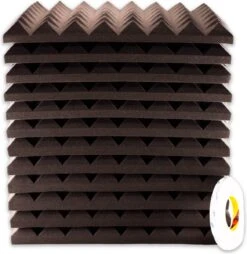 Brute Strength - Isolatieplaten - Inclusief Zelfklevende Tape - 50x50x5 Cm - Piramide - 12 Stuks - Geluidsisolatie - Geluidsdemper Wandpaneel - Akoestisch Wandpaneel -Makita Winkel 1167x1200 15
