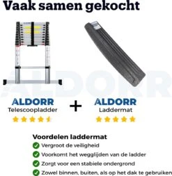ALDORR Home - Telescoopladder 4,40 Meter - Met Stabilisatievoet En Soft Closing -Makita Winkel 1171x1200 11