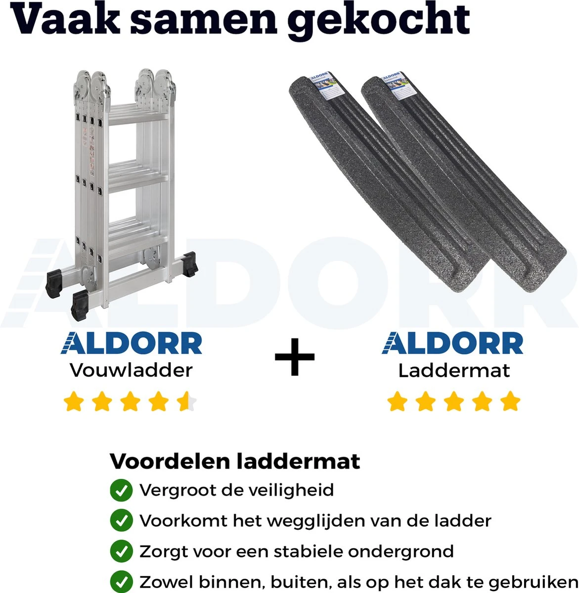 ALDORR Home - Vouwladder Aluminium 4 X 4 Treden Met Platform - 4,60 Meter 7 ALDORR Home - Vouwladder Aluminium 4 X 4 Treden Met Platform - 4,60 Meter - Afbeelding 5