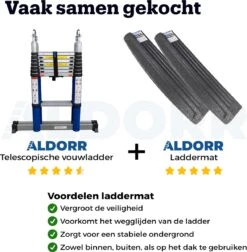 ALDORR Home Telescopische Vouwladder 6,20 Meter - Met Stabilisatievoet En Soft Closing - Aluminium -Makita Winkel 1175x1200 10