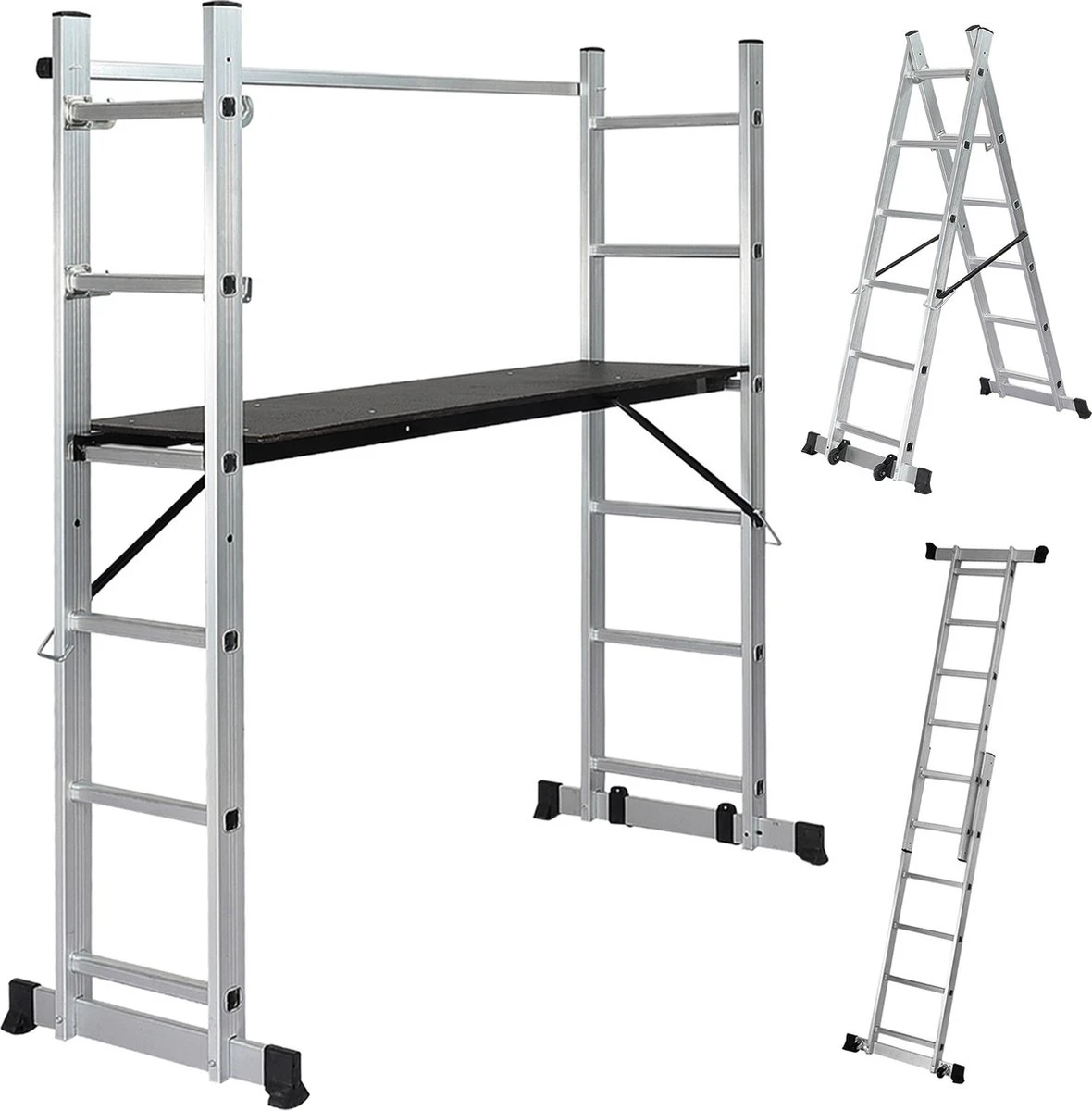 Jago - Steiger - Multifuncitionele Ladder - Ladderrek - Werkblad - Werkplatform - 4 In 1 3 Jago - Steiger - Multifuncitionele Ladder - Ladderrek - Werkblad - Werkplatform - 4 In 1