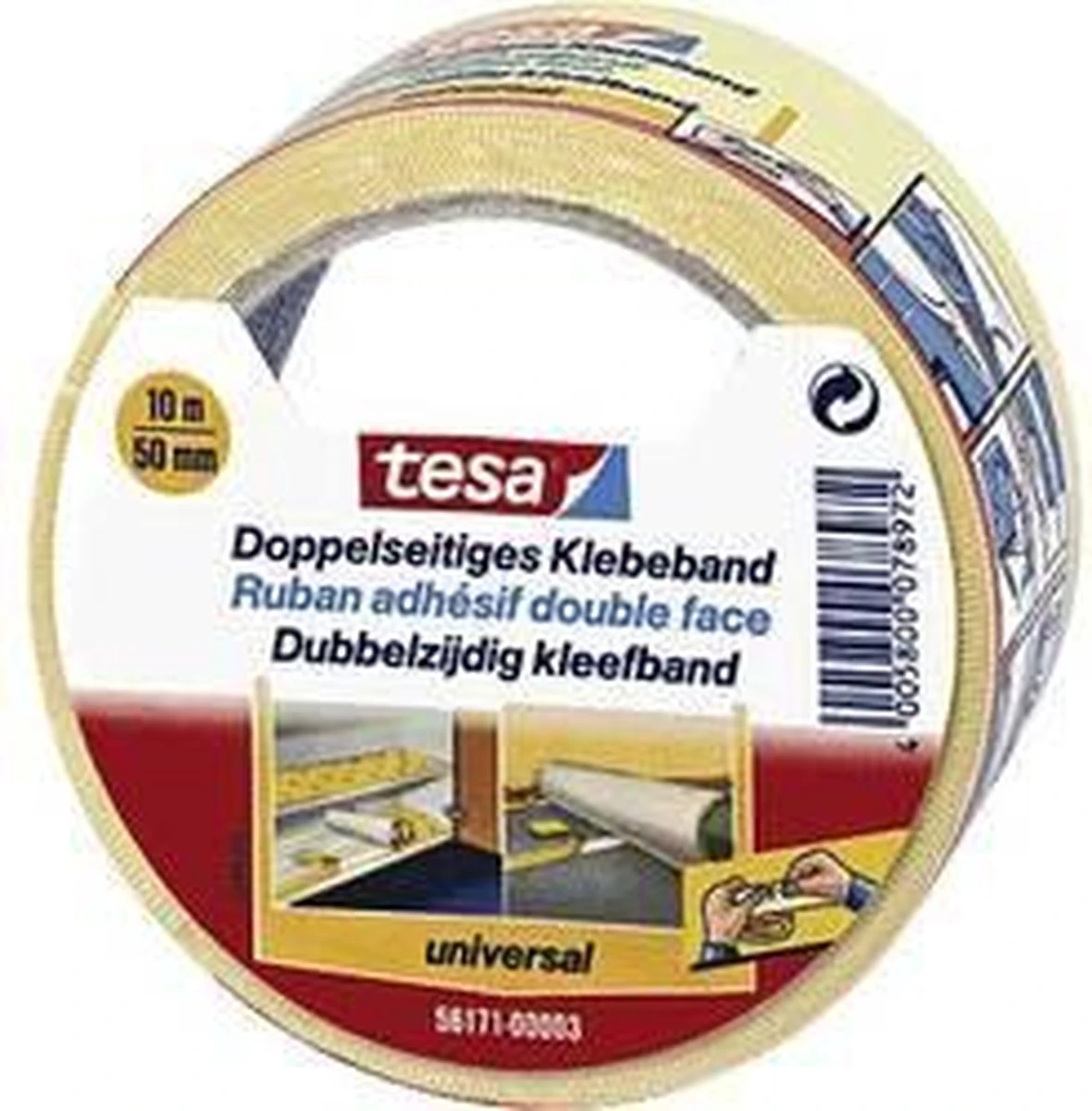 Tesa Universal Dubbelzijdige Tapijttape - 10 M X 50 Mm. 8 Tesa Universal Dubbelzijdige Tapijttape - 10 M X 50 Mm. - Afbeelding 6
