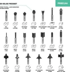 VONROC Freesset / Bovenfrezenset – Topkwaliteit YT9 Staal – 8mm Gereedschapsopname | 20 St. In Luxe Koffer 9 VONROC Freesset / Bovenfrezenset – Topkwaliteit YT9 Staal – 8mm Gereedschapsopname | 20 St. In Luxe Koffer -Makita Winkel 1180x1200 5