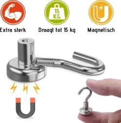 AWEMOZ® Magnetische Ophanghaakjes Zelfklevend - 10 Stuks - Ophanghaken - 15 KG Trekkracht - Zilver -Makita Winkel 1180x1200 9