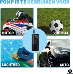 Vulpes Tech® 6-in-1 Compressor Bandenpomp - Elektrische Fietspomp Met Touchscreen - Voor Auto, Scooter, Fiets, Bal En Luchtbed - Inclusief 7 Opzetstukken, Zaklamp & Reistas -Makita Winkel 1182x1200 2