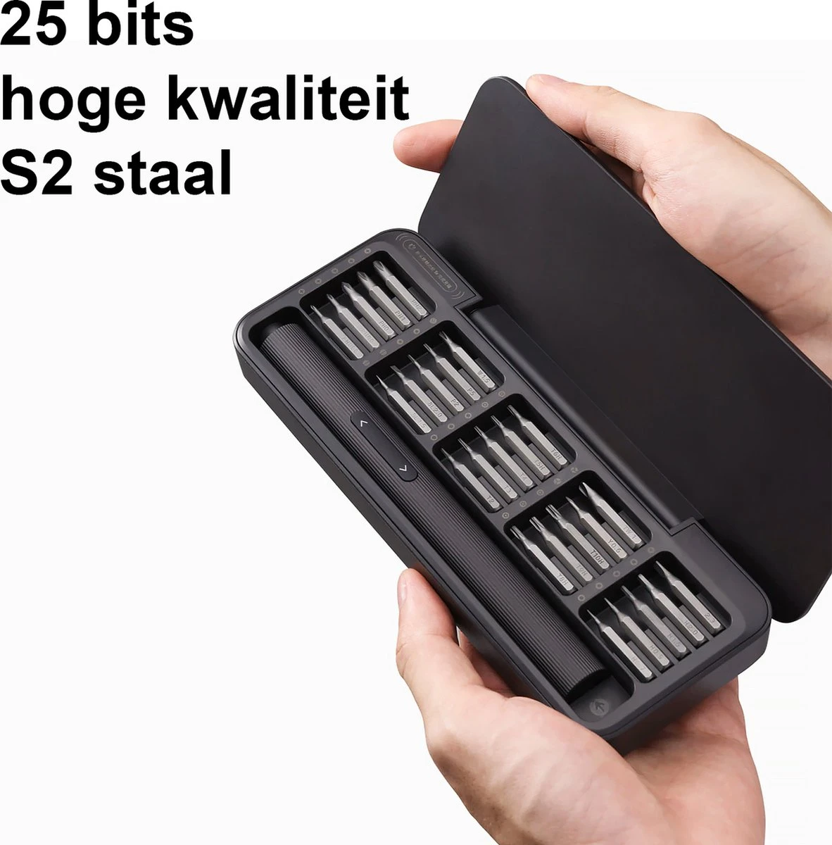 Hoto - Precisie Elektrische Schroevendraaier Set + Magnetische Mat – 25 Bits Hoge Kwaliteit - USB-C Oplaadbaar – Voor Professionele Reparatie - Zwart 4 Hoto - Precisie Elektrische Schroevendraaier Set + Magnetische Mat – 25 Bits Hoge Kwaliteit - USB-C Oplaadbaar – Voor Professionele Reparatie - Zwart - Afbeelding 2